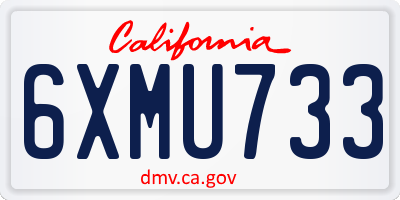 CA license plate 6XMU733