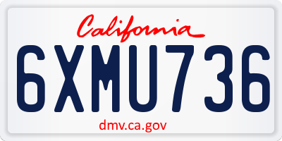 CA license plate 6XMU736