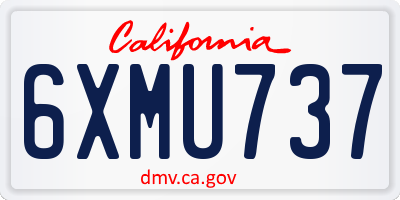 CA license plate 6XMU737