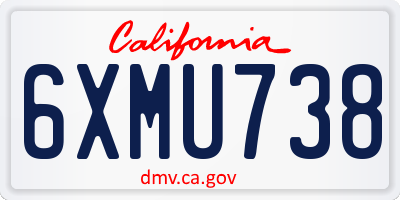 CA license plate 6XMU738