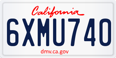 CA license plate 6XMU740