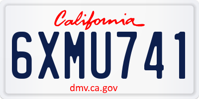 CA license plate 6XMU741