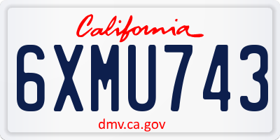 CA license plate 6XMU743