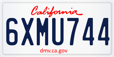 CA license plate 6XMU744