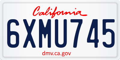 CA license plate 6XMU745