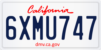 CA license plate 6XMU747