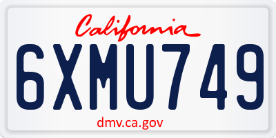CA license plate 6XMU749