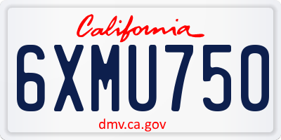 CA license plate 6XMU750