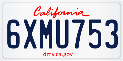 CA license plate 6XMU753