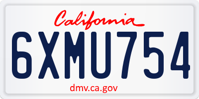 CA license plate 6XMU754