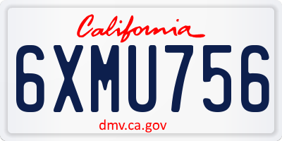CA license plate 6XMU756