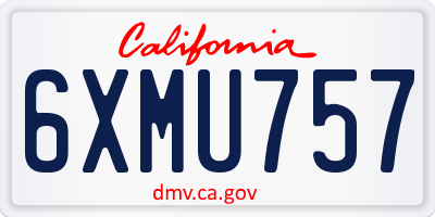CA license plate 6XMU757