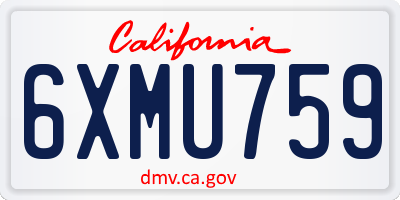 CA license plate 6XMU759