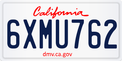 CA license plate 6XMU762