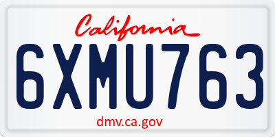 CA license plate 6XMU763