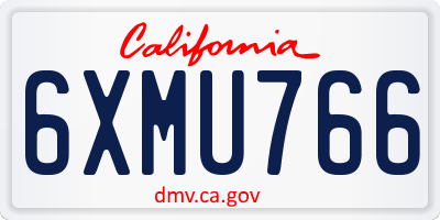 CA license plate 6XMU766