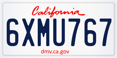CA license plate 6XMU767