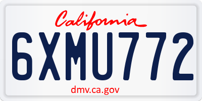 CA license plate 6XMU772