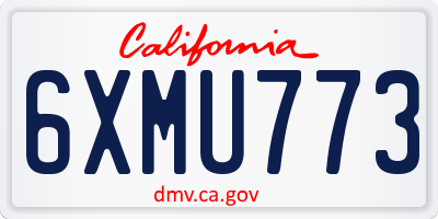 CA license plate 6XMU773