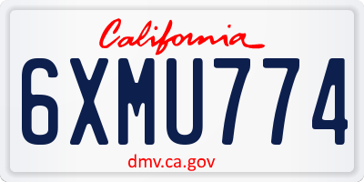 CA license plate 6XMU774