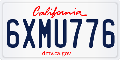 CA license plate 6XMU776