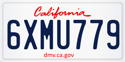 CA license plate 6XMU779