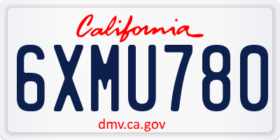 CA license plate 6XMU780