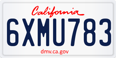 CA license plate 6XMU783