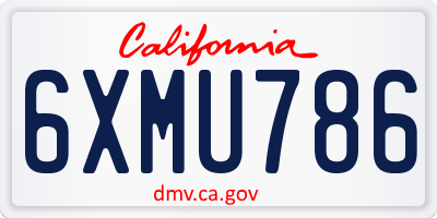 CA license plate 6XMU786