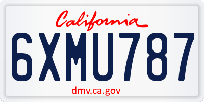 CA license plate 6XMU787