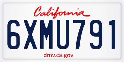 CA license plate 6XMU791