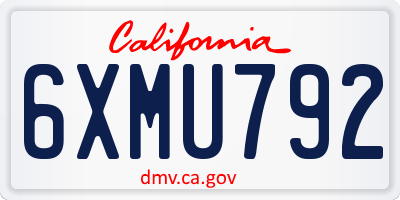 CA license plate 6XMU792