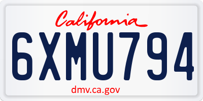 CA license plate 6XMU794