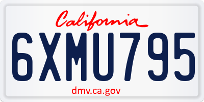 CA license plate 6XMU795