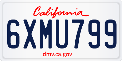 CA license plate 6XMU799