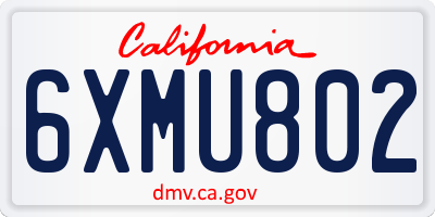 CA license plate 6XMU802