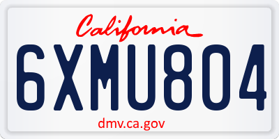 CA license plate 6XMU804