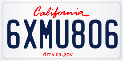 CA license plate 6XMU806