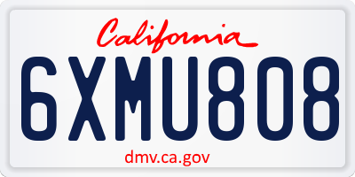 CA license plate 6XMU808