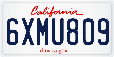 CA license plate 6XMU809