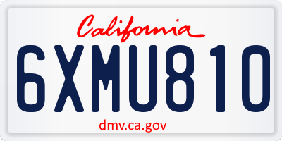 CA license plate 6XMU810