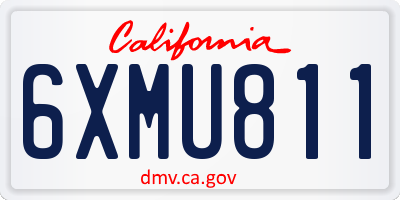 CA license plate 6XMU811