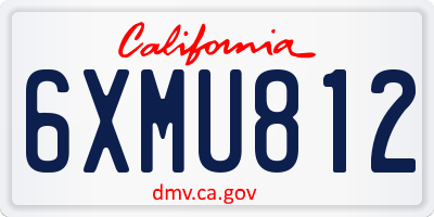 CA license plate 6XMU812