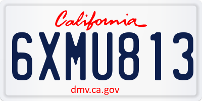 CA license plate 6XMU813