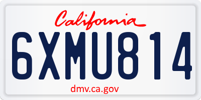 CA license plate 6XMU814