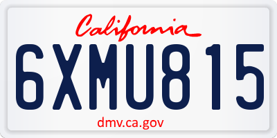 CA license plate 6XMU815