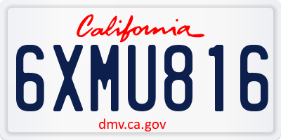 CA license plate 6XMU816