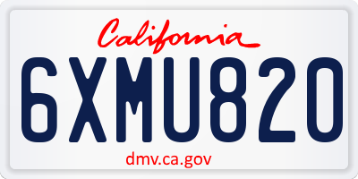 CA license plate 6XMU820