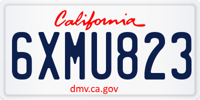 CA license plate 6XMU823