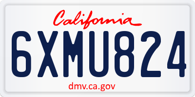 CA license plate 6XMU824